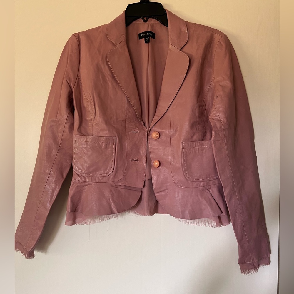 Bebe Mauve/Rose Leather Jacket XS